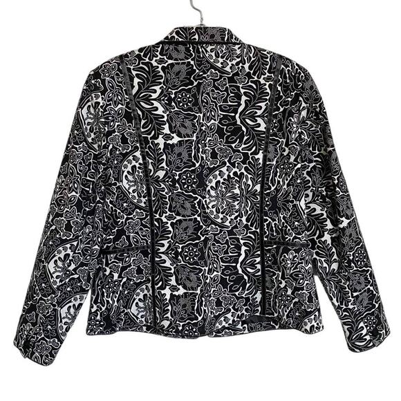 Coldwater Creek Black and‎ White Blazer Petite - M Excellent - Picture 6 of 13